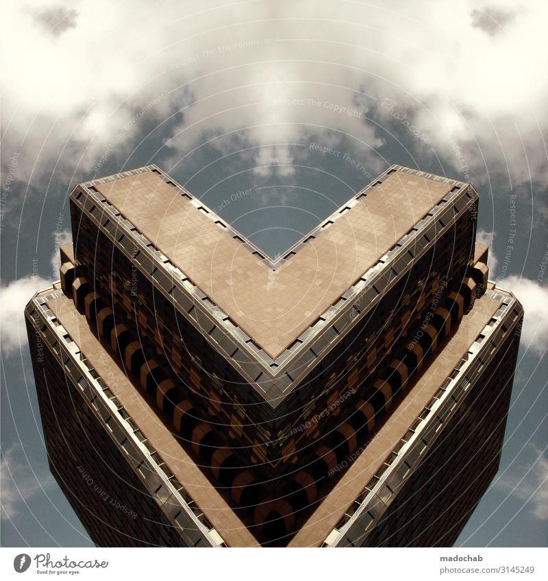 HERZ AUS BETON | URBANLOVE™ Stadt Hochhaus Bankgebäude Turm Bauwerk Gebäude Architektur Erfolg Kraft Armut Business Dekadenz Kapitalwirtschaft Fortschritt