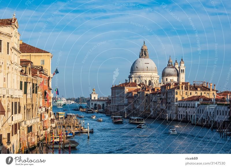 Blick auf die Kirche Santa Maria della Salute in Venedig Erholung Ferien & Urlaub & Reisen Tourismus Haus Wasser Wolken Stadt Altstadt Turm Bauwerk Gebäude