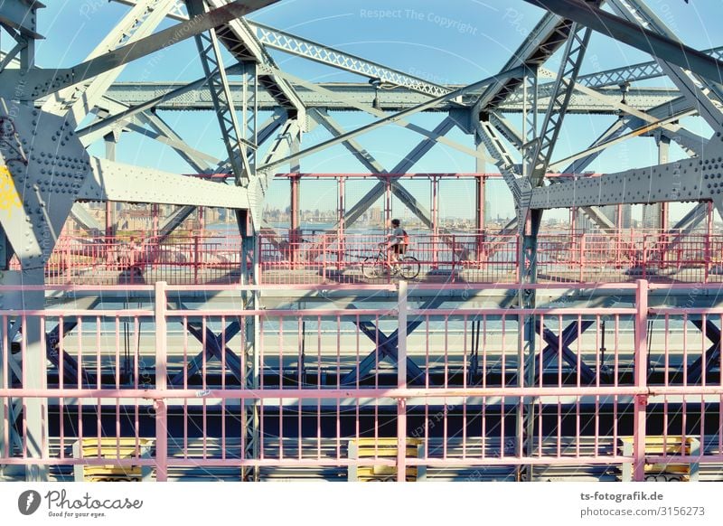 Williamsburg Bridge, New York City Technik & Technologie Mensch 1 Manhattan Brooklyn Stadt Stadtzentrum Brücke Bauwerk Architektur Sehenswürdigkeit Wahrzeichen