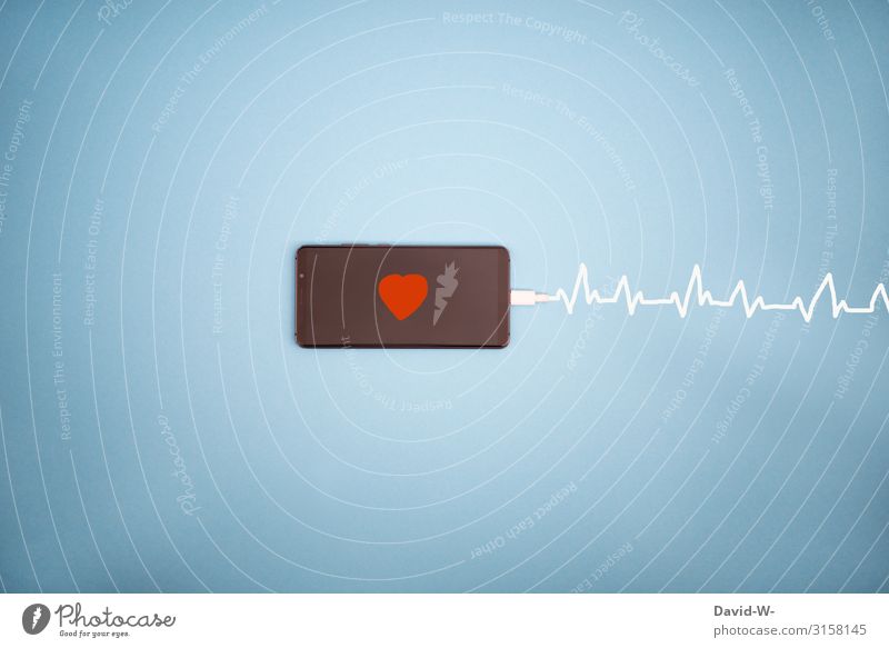 lebensnotwendig - Das Handy lebt lebendig laden Ladekabel Energie Herz Sucht Abhängigkeit