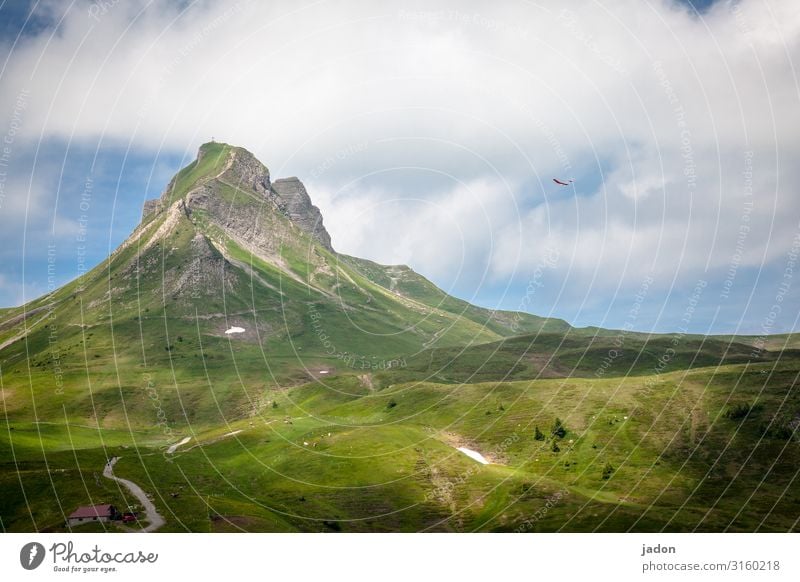 ein tag auf dem kahlen berge. Stil Sommer Umwelt Natur Landschaft Wolken Schönes Wetter Gras Felsen Alpen Berge u. Gebirge Gipfel Segelflugzeug fliegen wandern