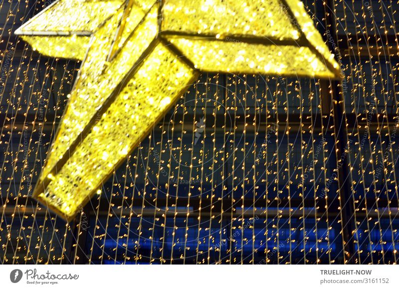 X-Mas Star 2 Lifestyle kaufen Reichtum Design Freude Feste & Feiern Weihnachten & Advent Stadtzentrum Fußgängerzone Menschenleer Bahnhof Gebäude Fassade Fenster