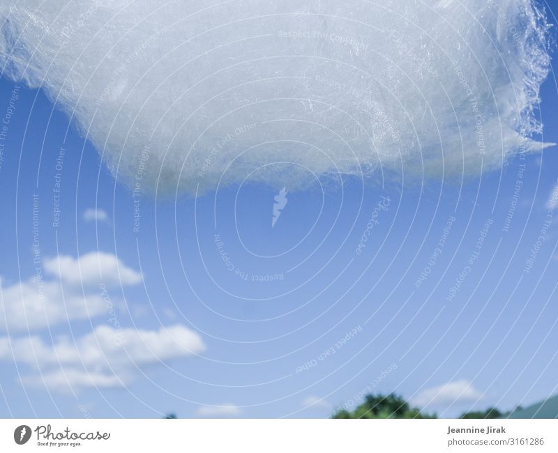 Fake Wolke Landschaft Wolken Frieden Klima Perspektive Wolkenformation Aussicht Zukunft Fröhlichkeit Blauer Himmel Farbfoto Außenaufnahme Experiment
