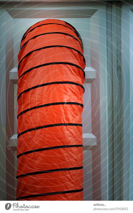 Orange Bauschuttrutsche Sanieren Umbauen Röhren Bauschuttrohr Schuttrutsche Schuttrohr beweglich faltbar PVC Kunststoff orange Baustelle