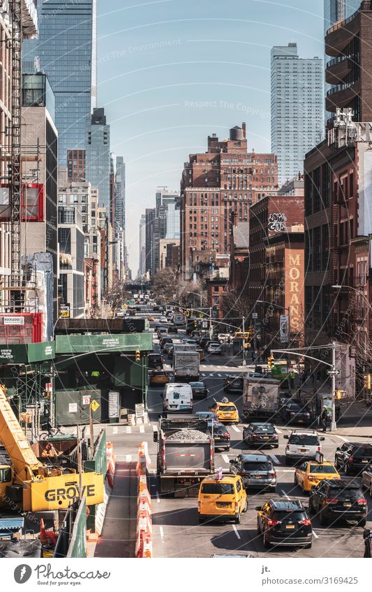 Straßenszene in New York Ferien & Urlaub & Reisen Tourismus Sightseeing Städtereise Sommer Baumaschine Fortschritt Zukunft New York City Manhattan USA Amerika