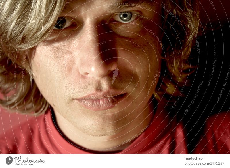 Portrait Mann Blickkontakt schön Mensch Junger Mann Jugendliche Erwachsene Gesicht 1 18-30 Jahre selbstbewußt Willensstärke Mut Neugier Interesse