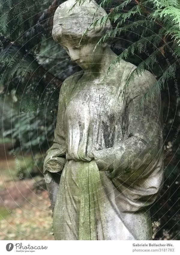 Melancholie Skulptur Park Stein trösten ruhig Religion & Glaube Vergänglichkeit Gedeckte Farben Außenaufnahme