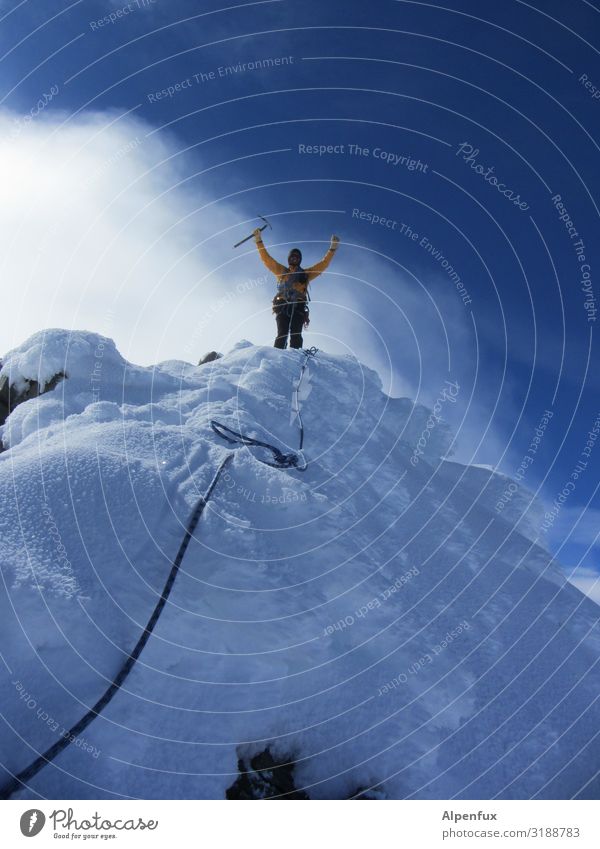 hoch die Hände-Wochenende Klima Klimawandel Schönes Wetter Wind Eis Frost Schnee Alpen Berge u. Gebirge Kanton Wallis Gipfel Schneebedeckte Gipfel Gletscher