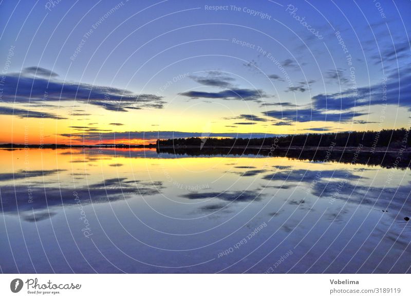 Sonnenuntergang Natur Landschaft Wasser nur Himmel Wolken Horizont Küste Meer Pag kroatien Europa blau mehrfarbig gelb gold grau orange rot schwarz Abendsonne