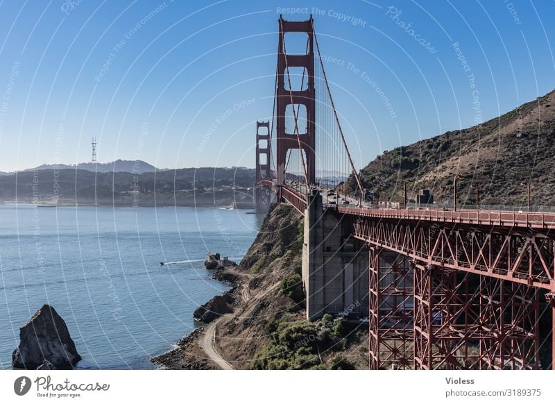 Golden Gate II Wahrzeichen Verkehr Brücke rot Farbe Golden Gate Bridge San Francisco Kalifornien USA Hängebrücke