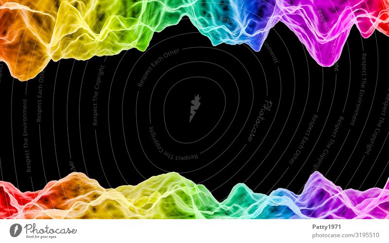Acoustic waves in rainbow colors - Podcast Concept 3D Render Medienbranche Unterhaltungselektronik High-Tech Informationstechnologie Schall Schallwellen trendy