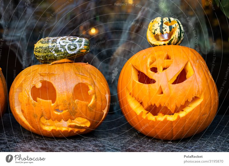 #S# Kürbisfreunde Lebensmittel Angst Halloween Kürbiszeit Kürbisgewächse Kürbissuppe Zierde Gesicht Gesichtsausdruck böse Überraschung orange Handwerk Kunst