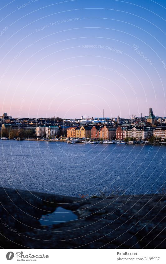 #S# Stockholm Dämmerung Stadt Hauptstadt Hafenstadt Leben mehrfarbig Architektur Reisefotografie Skandinavien Meer Wasser Städtereise Schweden viele