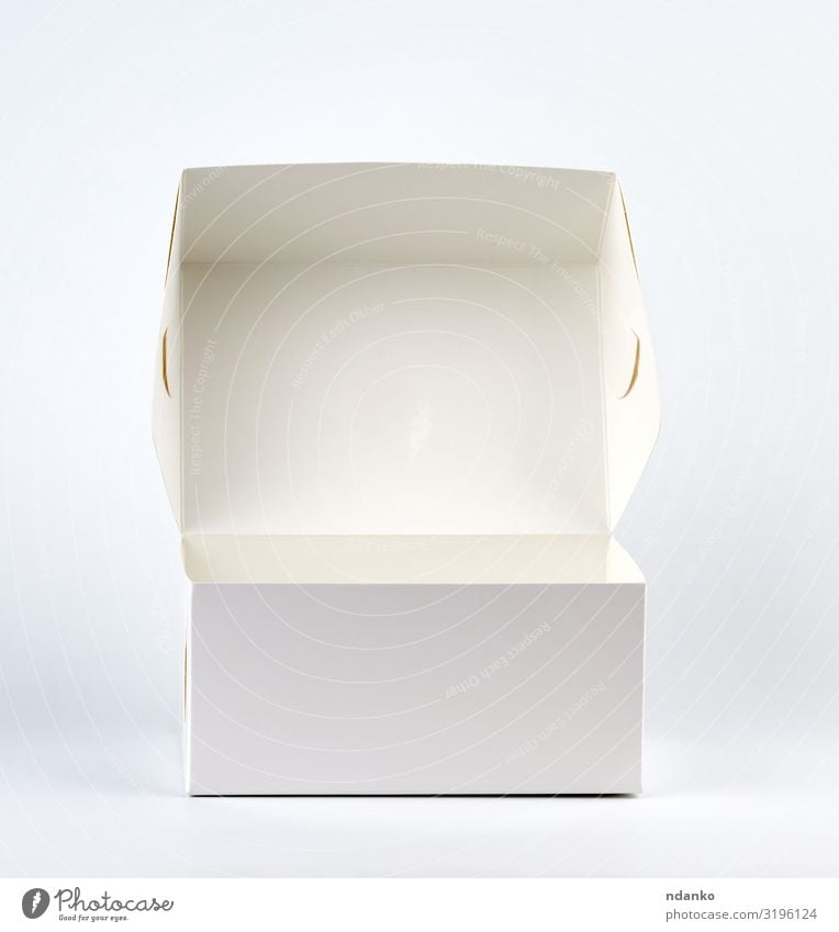 leere offene weiße Pappschachtel kaufen Design Post Verkehr Container Papier Verpackung Paket Sauberkeit Beförderung Kasten Merchandise Karton Lager Spedition