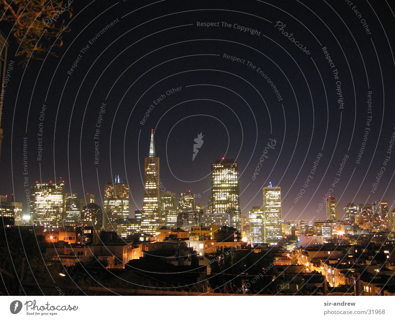 SanFran @ night San Francisco Kalifornien Nachtaufnahme Langzeitbelichtung Hochhaus Nordamerika Skyline U.S.A.