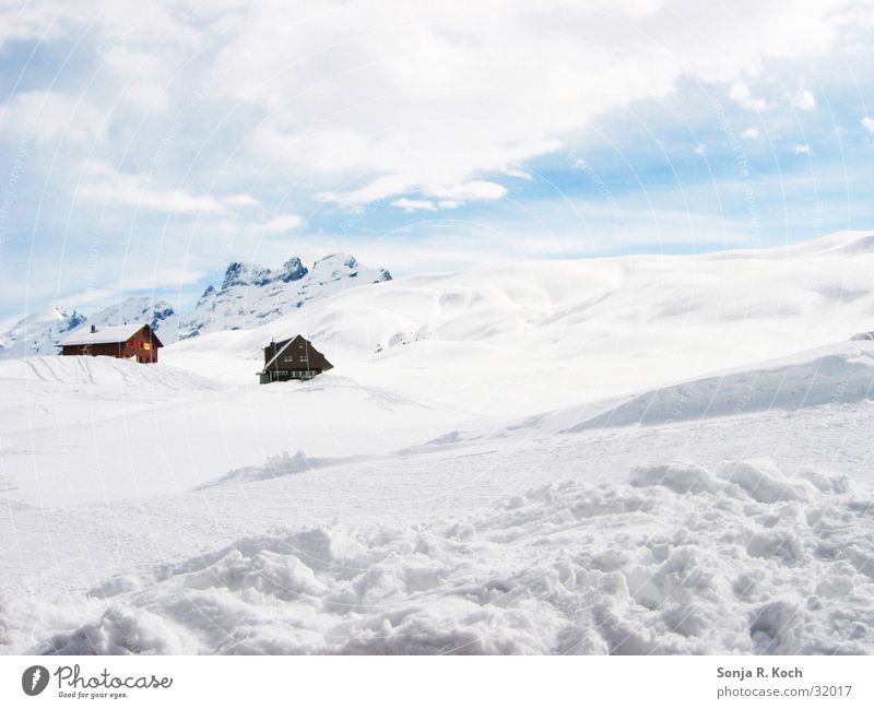 Winterlandschaft Schweiz Berge u. Gebirge Schnee Skipiste Skigebiet Melchsee