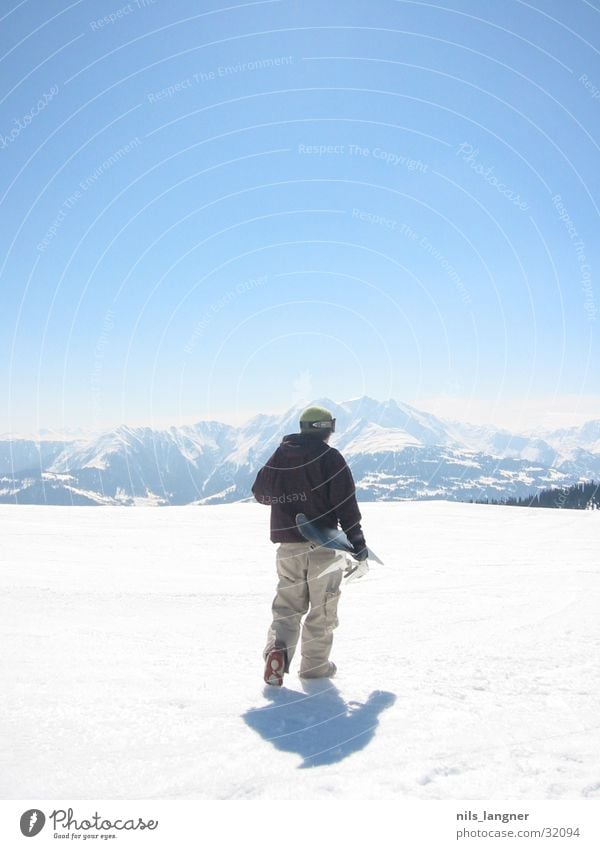 snowboarding laax Snowboard Einsamkeit Winter Sport Berge u. Gebirge Schnee Schatten