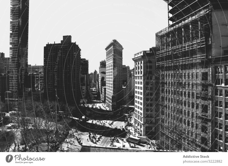 Die Straßen von New York in Schwarz-Weiß Großstadt Architektur urban nyc Gebäude USA amerika Infrastruktur New York State schön modern streng finanziell