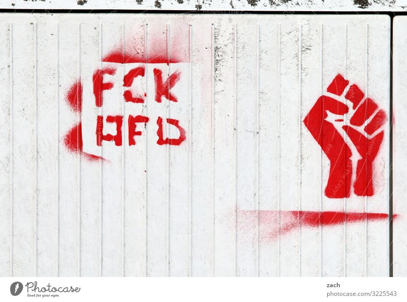 keine Alternative Faust Stadt Stadtzentrum Mauer Wand Fassade Zeichen Schriftzeichen Linie sprechen Wut grau Toleranz Zukunftsangst uneinig Ärger Frustration