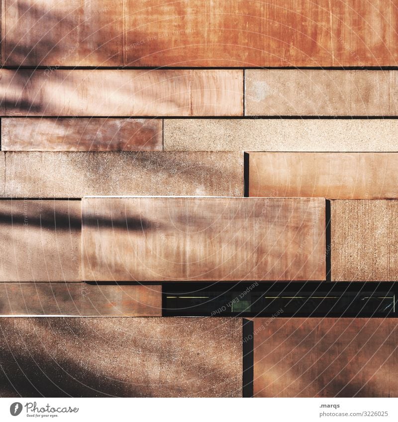 Wand Schatten braun ästhetisch Strukturen & Formen Licht Muster Fassade Architektur Bauwerk modern Linie Stein Nahaufnahme