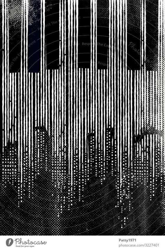 Musical Skyline - Klaviatur und Skyscraper Kunst Musik Konzert Open Air Klavier Keyboard Jazz Blues Menschenleer Hochhaus Gebäude Architektur Poster Plakat