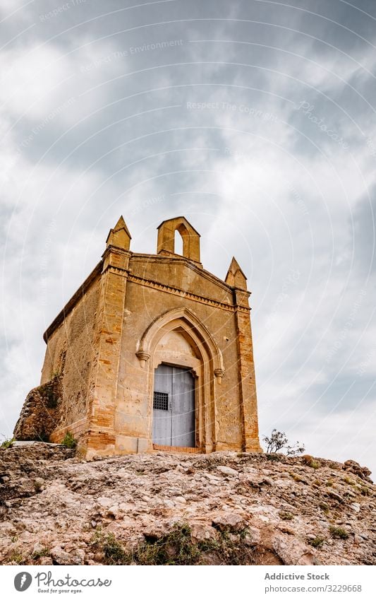 Einsiedelei von Sant Joan vom Berg Montserrat Einsiedler Höhe im Freien traditionell Meditation mittelalterlich Wolken geistig Felsen Natur Stein Landschaft