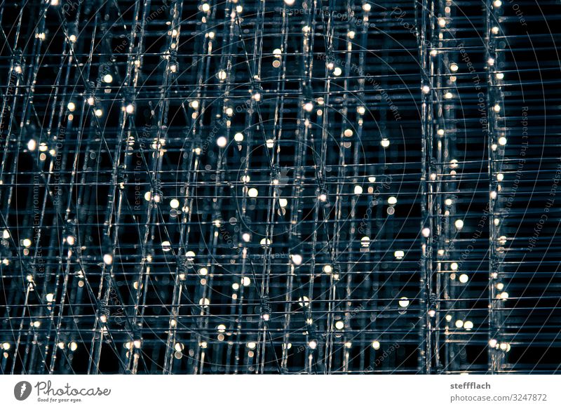 In der Matrix Kunst Skulptur Architektur Museum blau schwarz ästhetisch innovativ Netzwerk Ordnung Licht Leuchtdiode Gitter Gitternetz Labyrinth Moderne Kunst