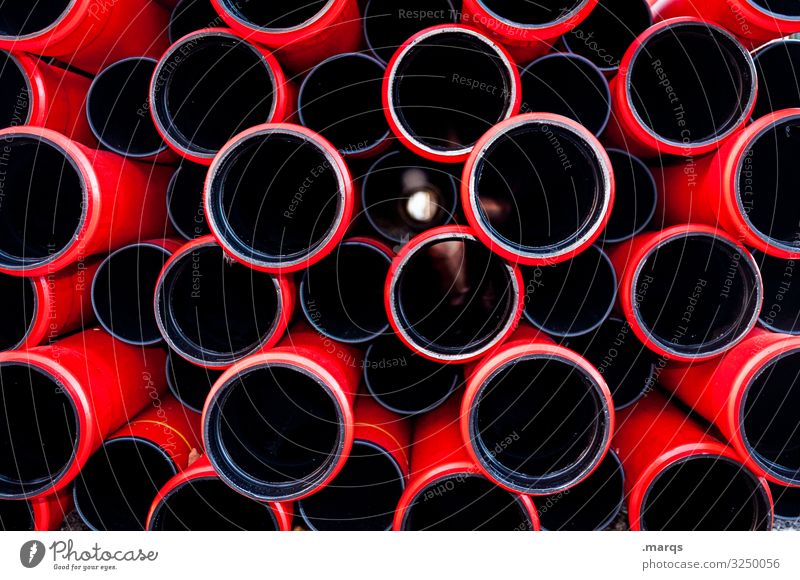 Rohre Röhren Strukturen & Formen Muster Farbfoto Kunststoff schwarz Baustelle viele Abflussrohr Industrie Ordnung Außenaufnahme Arbeit & Erwerbstätigkeit bauen