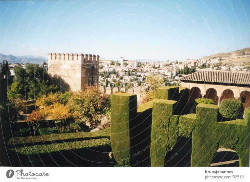 Alhambra Spanien Süden grün Sommer Maure Europa Natur Sonne Architektur