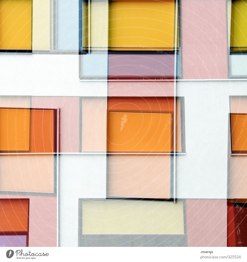 Maze Lifestyle elegant Stil Design Architektur Fassade Fenster außergewöhnlich eckig trendy modern schön verrückt gelb orange rot weiß Farbe Perspektive