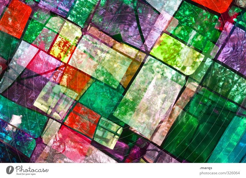 Unsortiert Lifestyle elegant Stil Design Kunst Glas Linie leuchten außergewöhnlich trendy einzigartig verrückt mehrfarbig chaotisch Farbe komplex Kirchenfenster