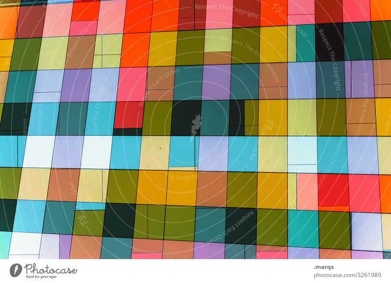 Fassade bunt trendy Stil Design abstrakt Hintergrundbild modern mehrfarbig Muster Grafik u. Illustration außergewöhnlich einzigartig Farbe Geometrie Ordnung