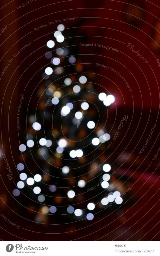 Weihnachtsunschärfe Feste & Feiern Weihnachten & Advent leuchten hell Weihnachtsbaum Weihnachtsdekoration Lichterkette Tanne Farbfoto Muster Menschenleer