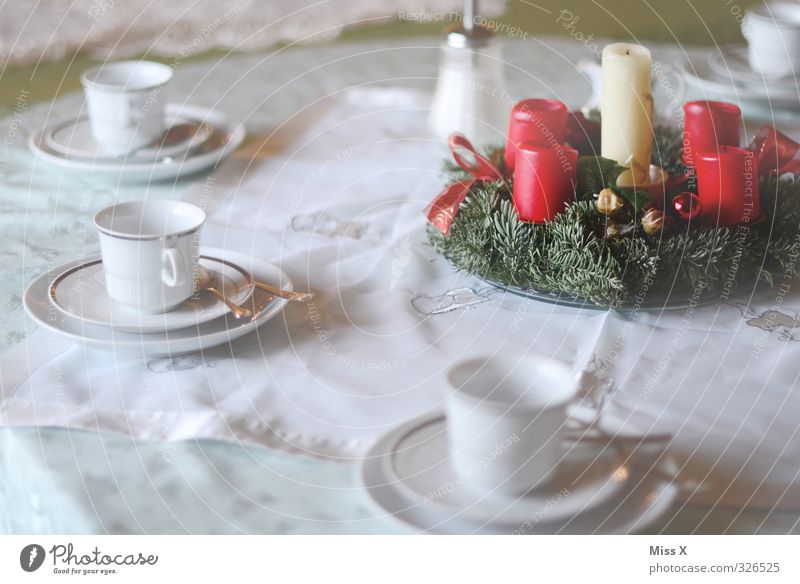 Vorfreude ;-) Lebensmittel Ernährung Frühstück Kaffeetrinken Büffet Brunch Heißgetränk Geschirr Teller Feste & Feiern Weihnachten & Advent Essen Adventskranz