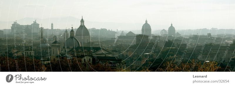 Kuppeln von Rom (Panorama) Stadt Haus Dach Nebel Baum Herbst Denkmal Skulptur Italien Europa Religion & Glaube Schulunterricht Rücken Berge u. Gebirge