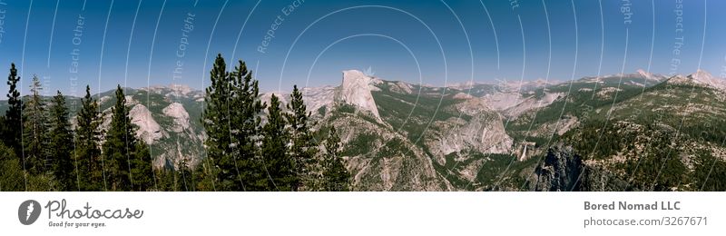 Halbkuppel-Panorama-Blick vom Glacier Point aus wandern Klettern Bergsteigen Natur Landschaft Erde Himmel Sommer Baum Sträucher Park Wald Urwald Felsen