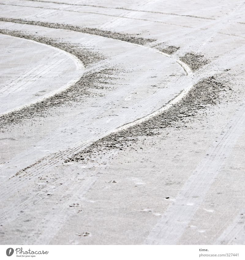 Rømø | Lebenslinien #67 Sand Küste Strand Nordsee Insel Verkehr Autofahren Wege & Pfade Reifenspuren Kurve Kurvenlage kreuzen rund Stress Nervosität Design