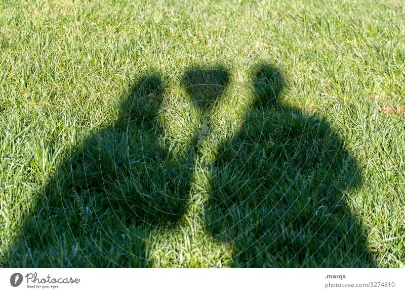 Wir beide Schatten Wiese Liebe Herz Paar Liebespaar Beziehung Zusammensein Partnerschaft Gefühle Romantik Vertrauen Verliebtheit Zuneigung Schönes Wetter