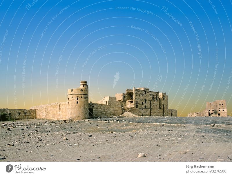 Sabäische Mauer auf den Diga-Ruinen bei Marib, Jemen Tourismus Himmel alt blau Ruinen von Diga sabäisch Lebensalter Arabien arabisch Asien Schaden schwer Norden