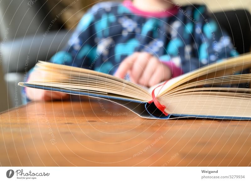 Lesestart Kindererziehung Bildung Kindergarten Schule lernen Klassenraum Kleinkind Mädchen Kindheit 3-8 Jahre lesen Buch Geschichtsbuch Farbfoto Innenaufnahme