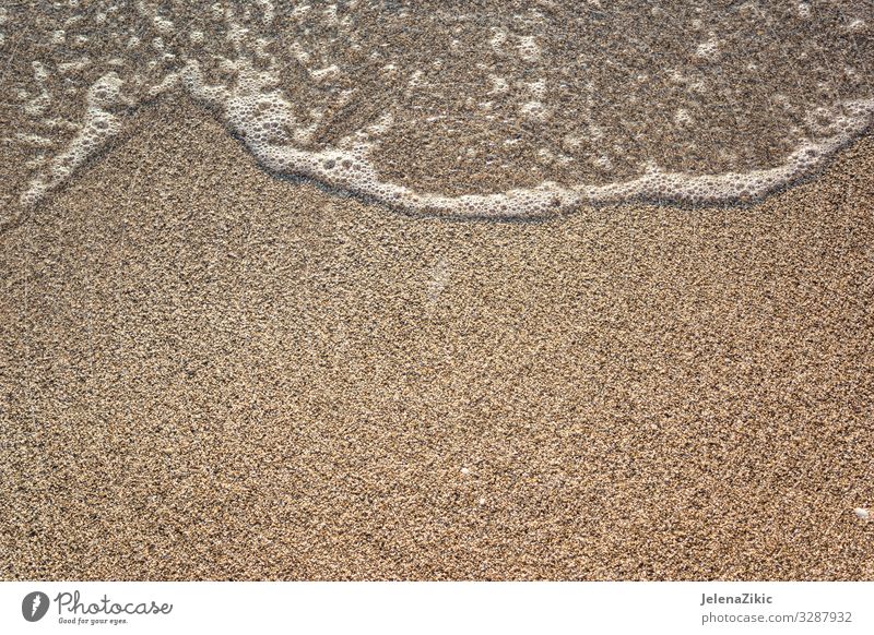Nahaufnahme eines Sandstrandes mit sanften Wellen schön Erholung Ferien & Urlaub & Reisen Tourismus Sommer Sommerurlaub Strand Meer Tapete Natur Landschaft