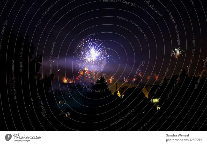 Neujahr 2020 Show Wunsch Zeit Zukunft Neujahrsfest Silvester u. Neujahr Feuerwerk Lichterscheinung Luftverschmutzung Feinstaub Umweltschutz Farbfoto
