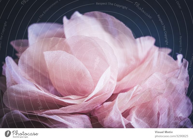 Detail der rosa Blütenblätter einer Rose aus Stoff elegant Design Handarbeit Kunst Kunstwerk Mode Stofffaser Dekoration & Verzierung Sammlung Sammlerstück Liebe