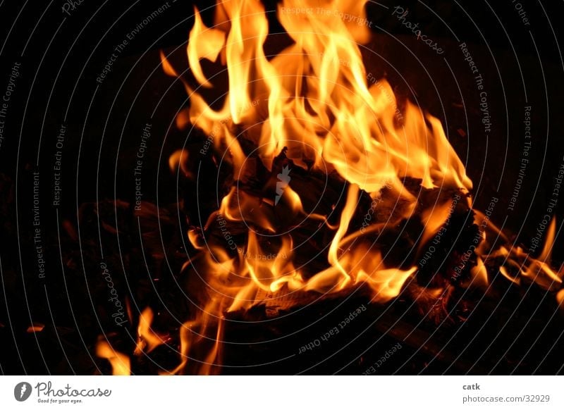 Grill-Feuer Licht gelb Nacht brennen Physik Glut Brand Wärme Flamme