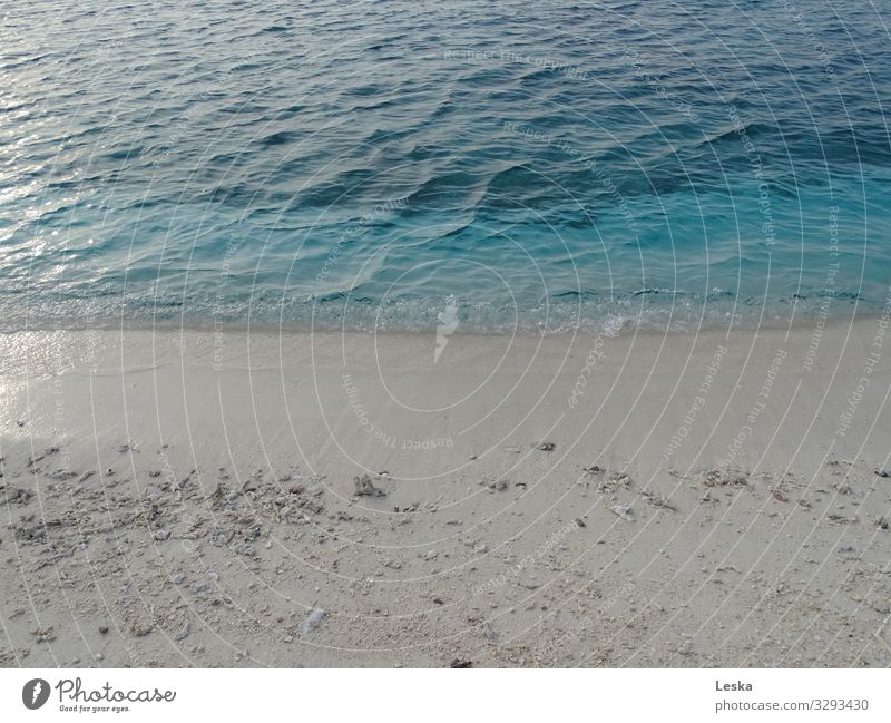 Am Strand 2 Ferien & Urlaub & Reisen Wasser Sonnenlicht Sommer Wellen Küste Meer blau grau Optimismus Hoffnung Zufriedenheit Farbfoto Außenaufnahme Menschenleer