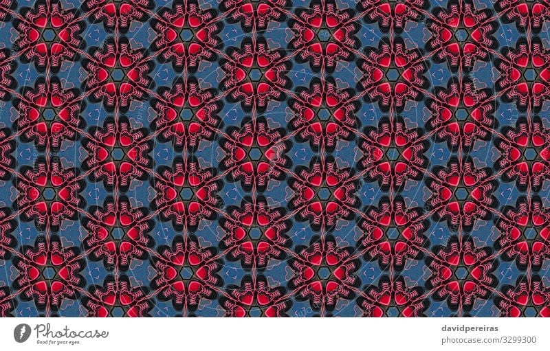 Kaleidoskop-Hintergrund mit Herzen und Turnschuhen Design Dekoration & Verzierung Kunst Mode Schuhe rot Farbe Kreativität Surrealismus Symmetrie
