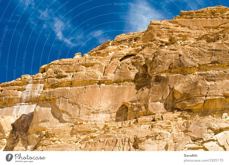 hohe felsige Berge in einer Schlucht in Ägypten Dahab Südsinai exotisch Ferien & Urlaub & Reisen Tourismus Sommer Berge u. Gebirge Natur Landschaft Himmel Wärme