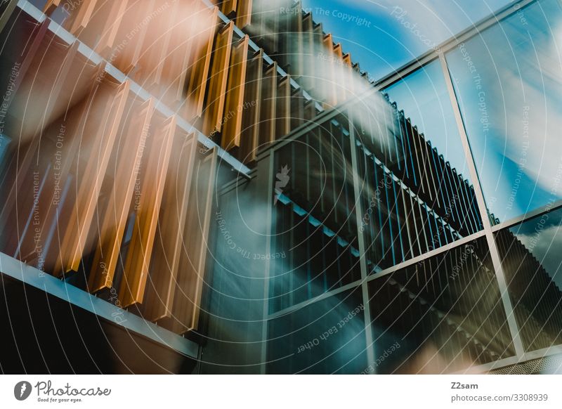 Abstrakte Architektur Stadt Gebäude modern Design Farbe Inspiration Perspektive Ferne Surrealismus Wandel & Veränderung Häusliches Leben Zukunft Glasfassade