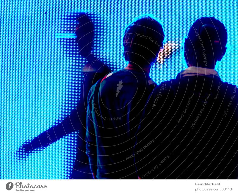 Pixel Bildpunkt TFT-Bildschirm groß Bewegungsunschärfe Photokina Menschengruppe blau Gottesdienst