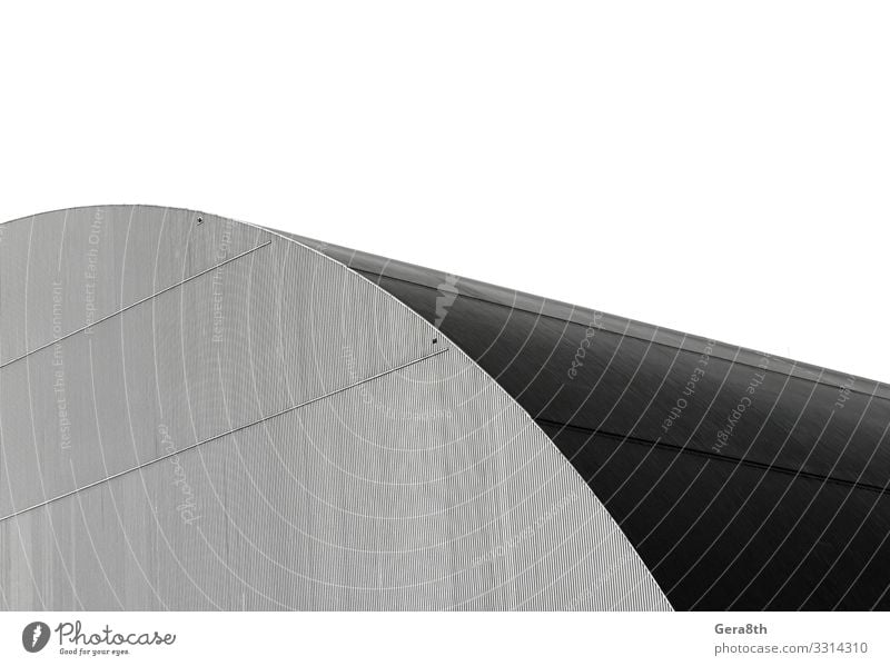 Kuppelfragment eines Industriegebäudes Haus Gebäude Architektur Linie dunkel modern grau schwarz weiß Hintergrund Kurve Dom leer Bruchstück Geometrie